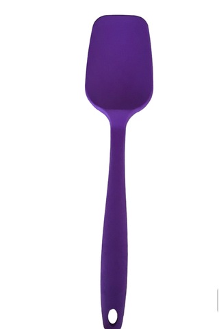 Pink Rose Bybirgül Büyük Boy Yanmaz Yapışmaz Silikon Spatula Kaşık Hamur Sıyırıcı Spatula Mor 3lü Set