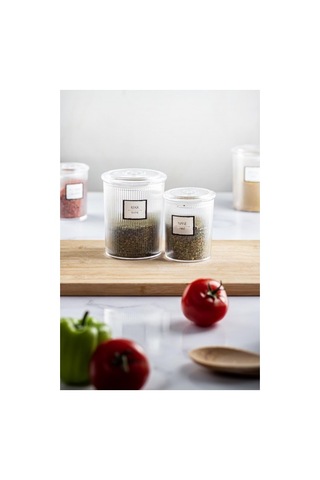 18'li Barok Yuvarlak 3 Boy Kavanoz Seti & Saklama Kabı & Erzak Kabı 6 2000 Ml, 6 1000 Ml ,6 500 Ml Düz Renkli