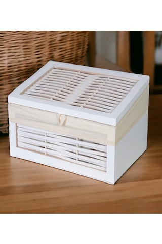 Ahşap Ekmeklik Yıkanabilir Bezli Beyaz