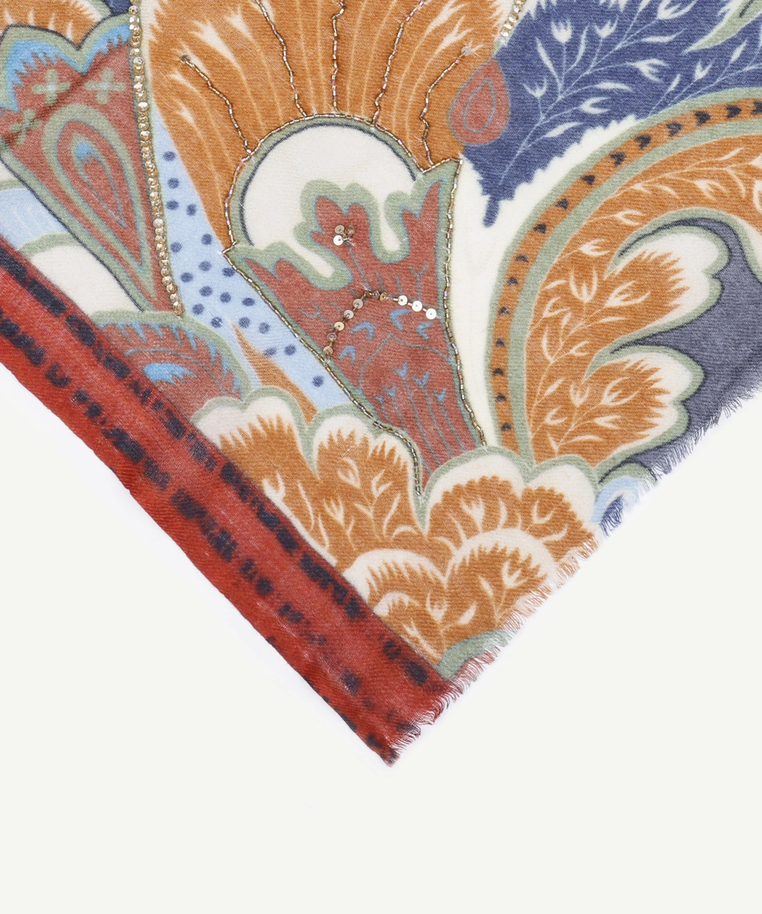 Yargıcı Etnik Desenli Yün Şal 25kksl1133x 004 Lacivert