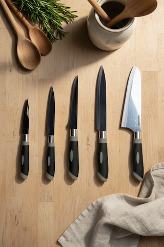 Bernardo Titan 5 Parça Bıçak Seti Gümüş - Siyah