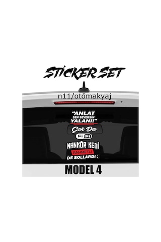Arka Cam Yazı Çeşiti Oto Sticker Etiket
