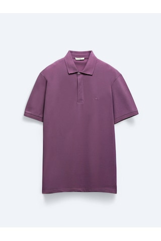Kip Mor Düz Polo Yaka %100 Pamuk T-shirt Mor Kip Mor Düz Polo Yaka %100 Pamuk T-shirt Mor