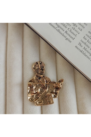 Lente Aksesuar Gold Renk Öğretmen Broş-kitap Ve Kalemli Öğretmen Yaka İğnesi Gold