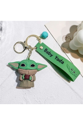 Star Wars Mandalorian The Child Grogu Baby Yoda Figür Anahtarlık Ve Kartlık 2 Si Bir Arada - Model 5