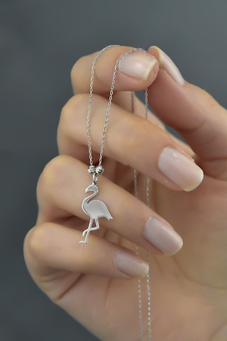 Papatya Silver 925 Ayar Gümüş Rodyum Kaplama Dorika Toplu Flamingo Kadın Kolye