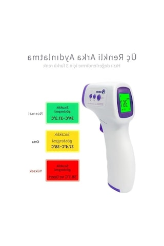 Termometre Tabanca Model - Dijital Temassız Ateş Ölçer, Hafızalı Ve Pilli