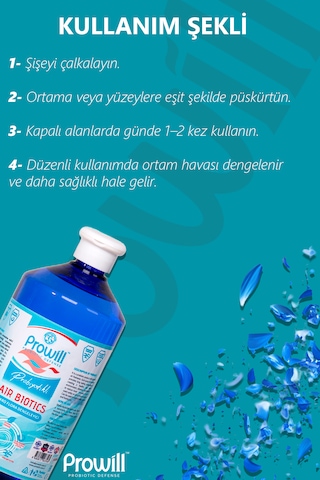 Probiyotikli Air Biotics Koku Giderici Sprey Hava Temizleyici Doğal Temiz Ekolojik Ortamlar 1 Lt.