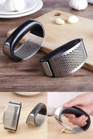 Mithra Life Ergonomik Tutma Saplı Çelik Sarımsak Ezici Mıt1118 Siyah