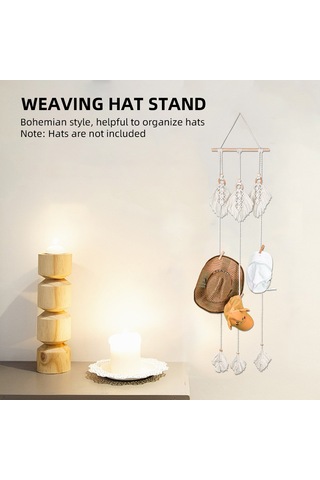 Şapka Standı Şapka Organizatör Dokuma Şapka Depolama Bej Diğer