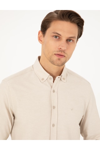 Pierre Cardin Erkek Bej Gömlek Desenli 50297998-vr011 Bej