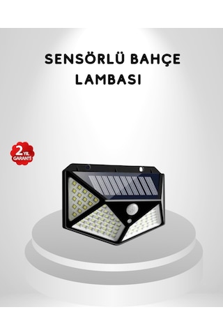 100 Led Güneş Enerjili Bahçe Lambası Pır Sensörlü, Ip65 Su Geçi