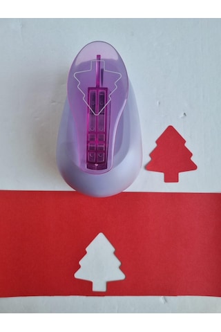 Dev Jumbo Boy 8 Cm Kesen Şekilli Delgeç Ağaç Desenli Şekilli Kesen Punç Çok Renkli