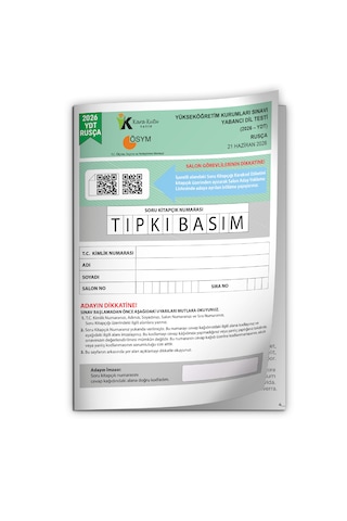 2026 Yks Ydt Rusça Ösym Tıpkı Basım Çıkmış Soru Deneme Kitapçığı Türkiye Geneli