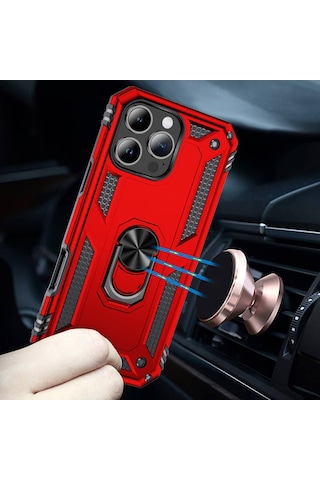 Apple Uyumlu iPhone 16 Pro Kılıf Zore Vega Kapak-kırmızı Kirmizi