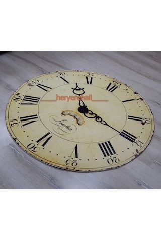 Foto Baskılı Halı Artist Saat Oval 140X220 Cm Çok Renkli