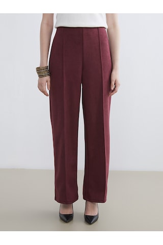 Lcw Comfort Mürdüm Beli Lastikli Kadın Süet Pantolon