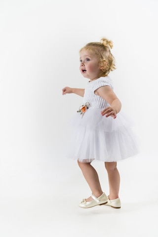 Çucuk Desen Tütü Elbise Beyaz