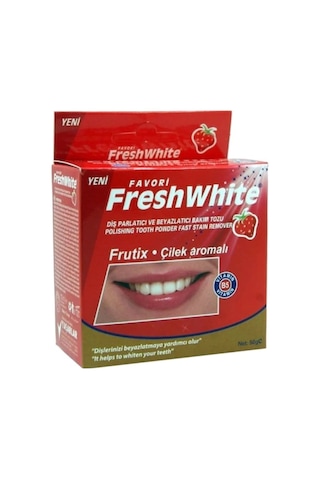 Favori Fresh White Çilek Aromalı Parlatıcı ve Beyazlatıcı Diş Bakım Tozu 50 G