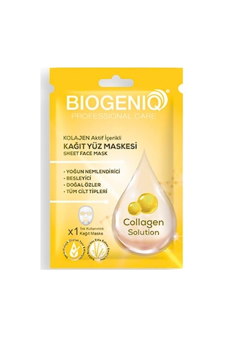 Beauty Kolajen Kağıt Maske 25 Gr X 10 Adet Sıkılaştırıcı Ve Nemlendirici Yüz Maskesi