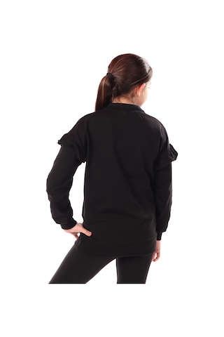 Toontoy Kız Çocuk Nakışlı Sweatshirt Siyah