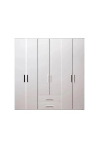 Yeni White 6 Kapı Gardırop 52x206x213 Beyaz
