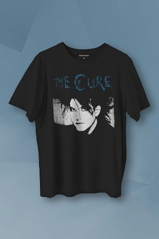 The Cure Robert Smith Vintage Kısa Kollu Baskılı Siyah T-shirt Unisex Tişört 001