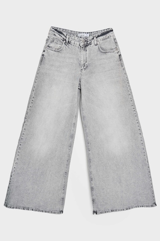 it's basic Kadın Gri Renk 4s5-12 Süper Palazzo Fit Elaphant Leg %100 Koton Denim Jean