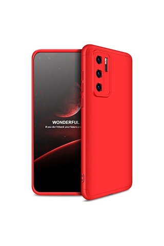 Huawei P40 Pro Kılıf Zore Ays Kapak Kırmızı