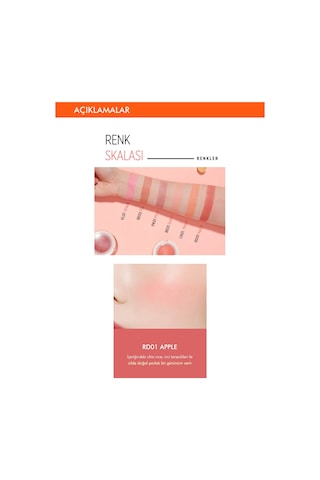 Missha A'PIEU Juicy-Pang Jelly Blusher Meyve Tonlarında Doğal Görünümlü Jel Allık RD01