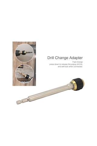 Maiyame Elektrik Matkap Uçları Hızlı Değiştirme Adaptörü, 1/4 İnç Bağlantı, Hexagonal Sap, Otomatik Kilitleme, Karbür Malzeme, 150mm Uzunluk