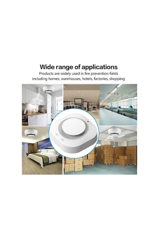 Zyzqstore Hallow Beyaz Tuya Wifi Duman Alarmı - Ev Yangın Sensörü Pt Beyaz Beyaz