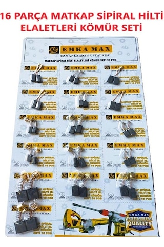 Matkap Sipiral Hilti El Aletleri Kömür Seti 16 Parça Matkap Kömürü Set Tamir Tadilat