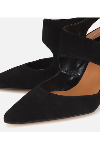 Hotiç Kadın Süet Deri Siyah Arkası Açık Stiletto 01ayh321950a100 01ayh321950a100