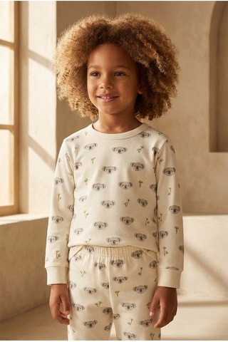 Katia&bony Çocuk Koala Desenli Pijama Takımı Ekru Lacivert