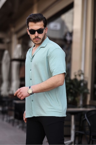 Tex Republic Erkek Gri Oversize Yazlık Bürümcük Gömlek Gri