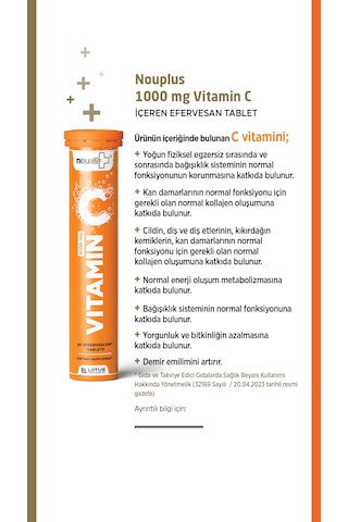 Nouplus Vitamin C 20 Efervesan Tablet