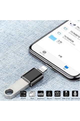 Grc Accessory iPad - iPhone Uyumlu Lightning OTG Flash USB Adaptör Çevirici
