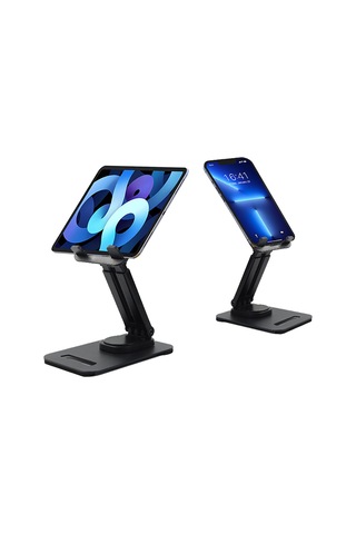 Jmary Mk-62 Ayarlanabilir Katlanabilir 360 Derece Dönebilen Telefon Ve Tablet Standı Siyah