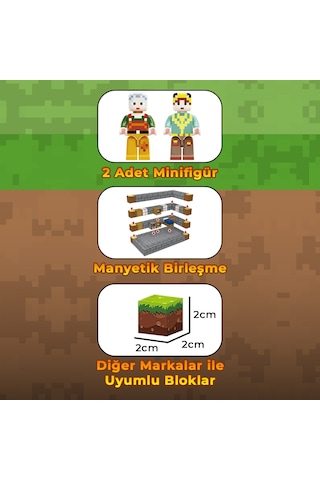 Sembo Block Pixelworld Serüven Manyetik Mıknatıslı Yapı Bloğu Seti 90 Parça
