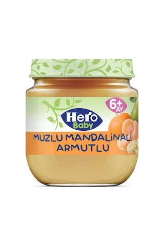 Hero Baby Muzlu Mandalinalı Armutlu 6+ Ay Kavanoz Maması 125 G