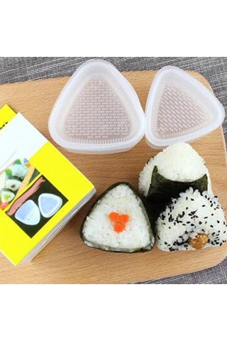 Üçgen Suşi Pirinç Kalıbı, 4pcs Suşi Pirinç Kek Pres Yapımcısı Kolay Suşi Haddeleme Çok Renkli
