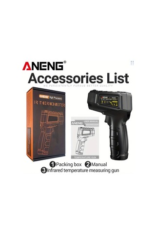 Boatshop1 Aneng Th203 Siyah Endüstriyel Kızılötesi Termometre Higrometre -50 600 Lazer Hedefleme Lcd Ekran Yüksek Hassasiyet