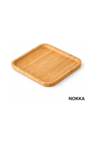 2 Adet Bambu Kare Servis Tabağı 20x20 Cm Renksiz