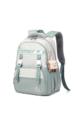 Ranyeek Kadınlar İçin Nylon Çanta, 35l Büyük Kapasite, Omuz Baskısını Azaltan Kemerler, Yan Cep Ve Ön Düzenleyici Bölmeli Sırt Çantası - Siyah Çok Renkli