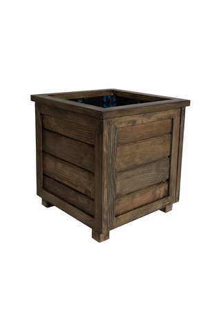 Kaf Ahşap Dekoratif Ahşap Saksı / Kahverengi