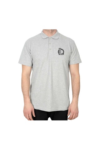 League Of Legends Logo Polo Yaka Gri Tişört