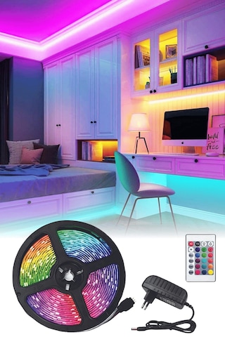 5v Rgb Led Şerit Işık 5m Usb Uzaktan Kumanda Smd 5050 Işıkları Led Şerit Arka İşık Tv Noel Dekor