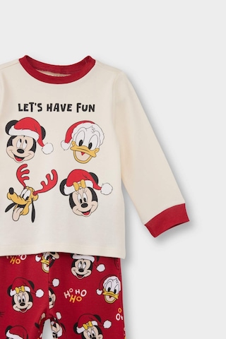 Defacto Erkek Bebek Disney Mickey & Minnie Yılbaşı Temalı Pijama Takımı Uzun Kollu Üst Uzun Alt F4585a525wnrd79 Kırmızı-rd79