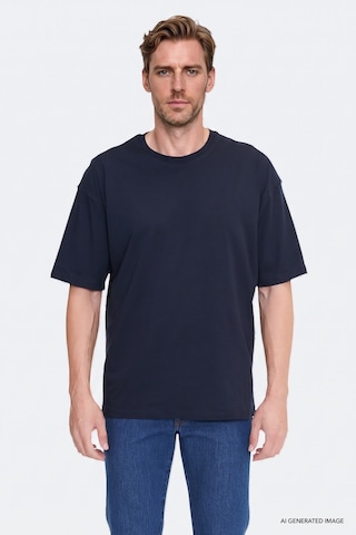 Ac&Co / Altınyıldız Classics Erkek Lacı %100 Pamuk Oversize Fit Rahat Kesim Bisiklet Yaka Basic Tişört